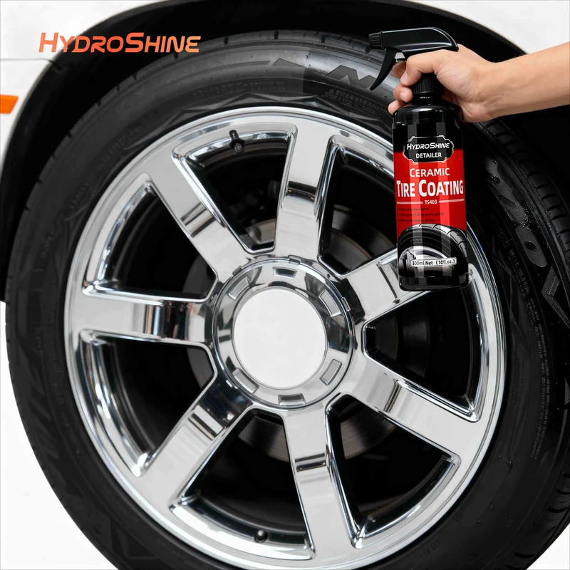 Hydroshine Ceramic Tire Coating Shine Spray Tyre Gloss Plastic Rubber Wheel Restorer Long Lasting Hydrophobic Cleaner Seal Wax
