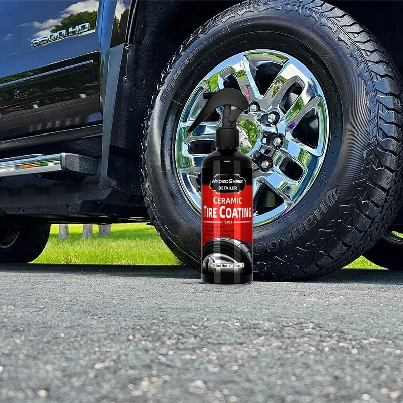 Hydroshine Ceramic Tire Coating Shine Spray Tyre Gloss Plastic Rubber Wheel Restorer Long Lasting Hydrophobic Cleaner Seal Wax