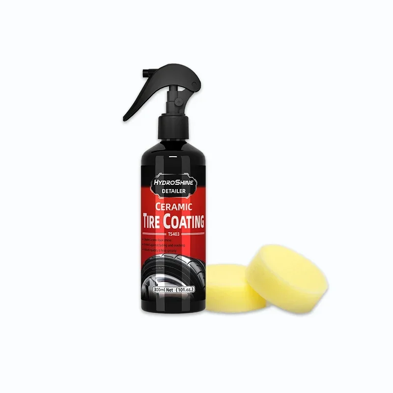 Hydroshine Ceramic Tire Coating Shine Spray Tyre Gloss Plastic Rubber Wheel Restorer Long Lasting Hydrophobic Cleaner Seal Wax