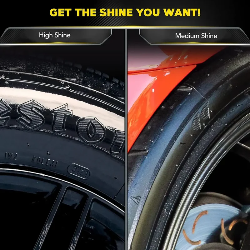 Hydroshine Ceramic Tire Coating Shine Spray Tyre Gloss Plastic Rubber Wheel Restorer Long Lasting Hydrophobic Cleaner Seal Wax