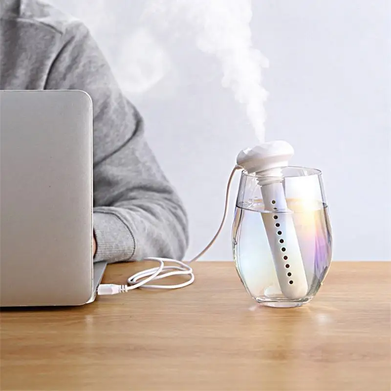 USB Humidifiers Ultrasound Mini Home Air Diffuser Car Purifier Aroma Anion Mist Maker With Romantic LED Lamp Portable Humidifier