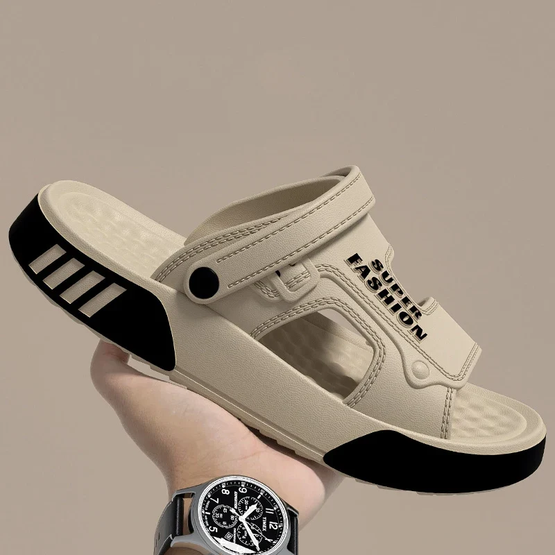 Men Slippers Summer EVA Soft-soled Platform Slides Sandals Indoor Outdoor Walking Beach Shoes Flip Flops Mens Home Shoes