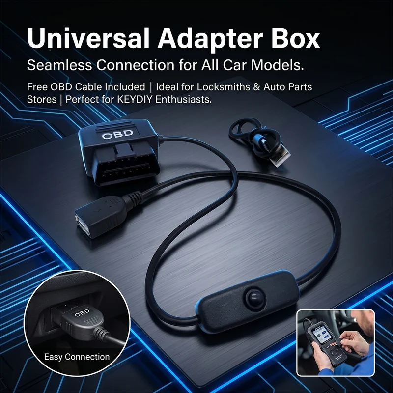 Car Key Universal Adapter Box OBD Plug KEYDIY Remote Control Duplicator 433.92MHz Code Grabber Clone Gate Key Fob Command Hand