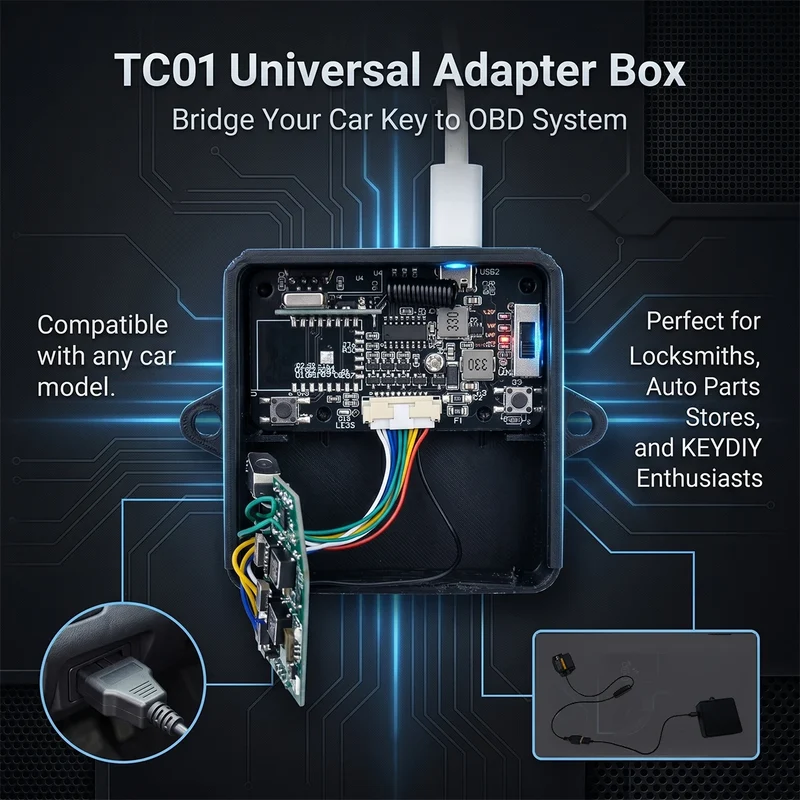 Car Key Universal Adapter Box OBD Plug KEYDIY Remote Control Duplicator 433.92MHz Code Grabber Clone Gate Key Fob Command Hand