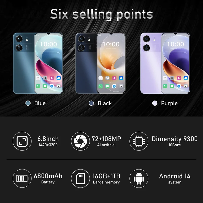 2026 HOT High Quality X8 Pro 6.8'' Global Version Dual Card Dual Standby 6800mAh Battery Intelligent System