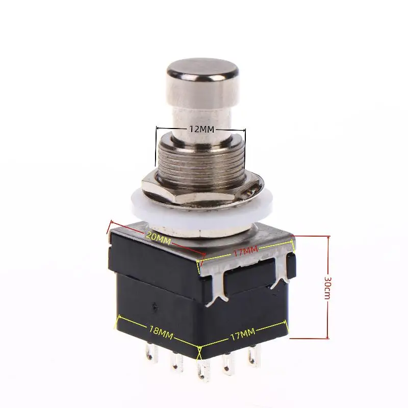 NEW 1/3Pcs Button Direct Conversion Switch 9 Pin 3PDT Latching Guitar Switch Guitar Effects Pedal Box Stomp Foot True Bypass