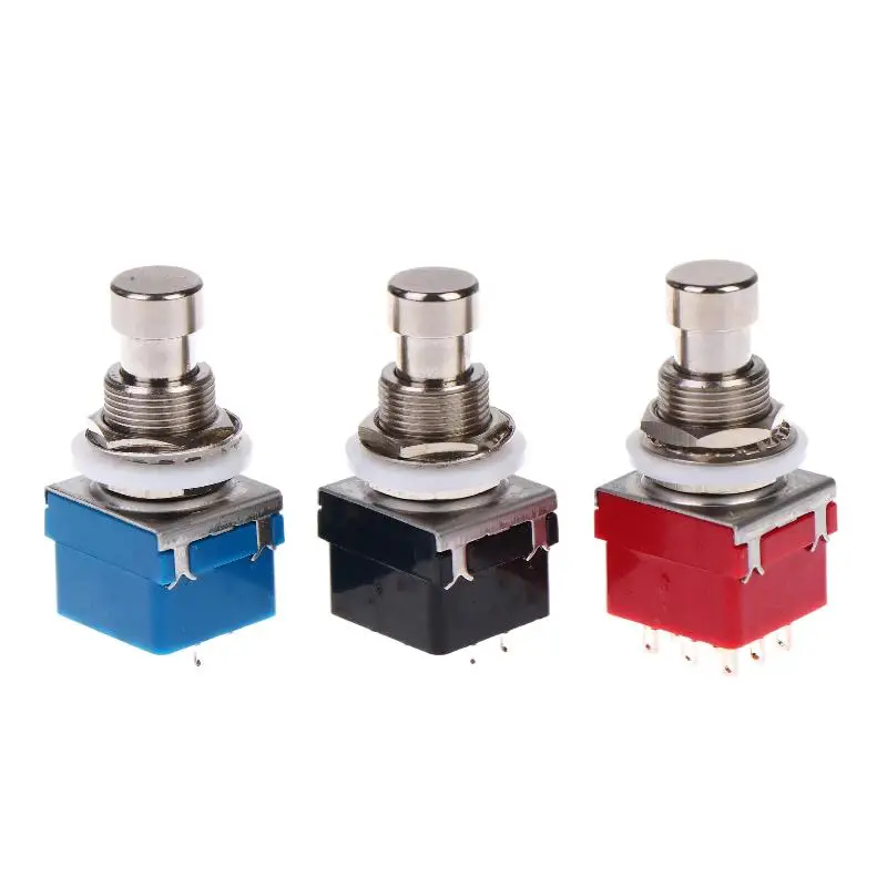 NEW 1/3Pcs Button Direct Conversion Switch 9 Pin 3PDT Latching Guitar Switch Guitar Effects Pedal Box Stomp Foot True Bypass