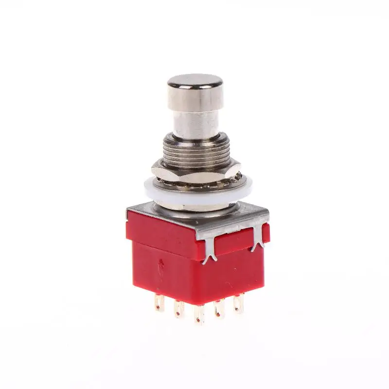 NEW 1/3Pcs Button Direct Conversion Switch 9 Pin 3PDT Latching Guitar Switch Guitar Effects Pedal Box Stomp Foot True Bypass