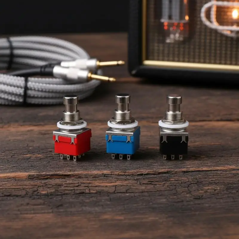 Stomp Foot Box Guitar Effects Pedal Switch, 1/3Pcs 9 Pin 3PDT Latching Switch Direct Conversion Button, True Bypass