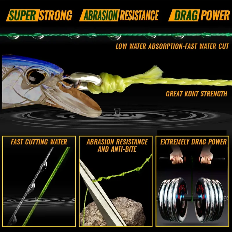 JOF 4 Strands Fishing Line 300/100M Braided PE Fishing Strong Fishing Line Multifilament Durable Fishing Line Tool