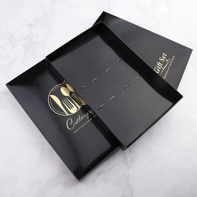 2PC/4PC Cutlery Set Stainless Steel Glossy Titanium Black Gold Cutlery Knife Fork Spoon Tea Spoon Set Kitchen Accessories