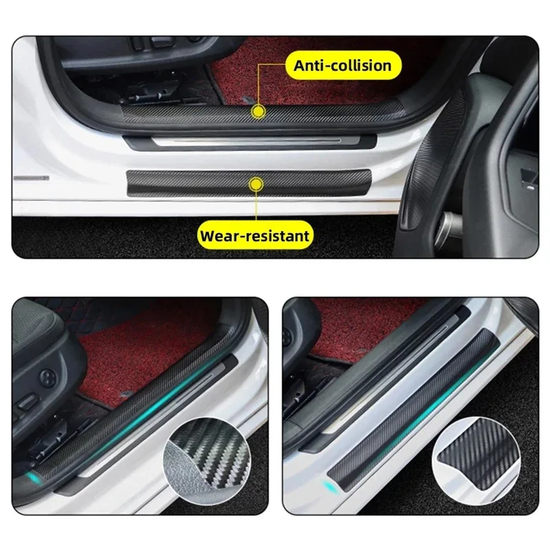 1-5m Nano Carbon Fiber Car Tape Sticker Door Mirror Paste Protector Strip DIY Protection Protective Film Waterproof Adhesive