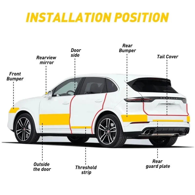 1-5m Nano Carbon Fiber Car Tape Sticker Door Mirror Paste Protector Strip DIY Protection Protective Film Waterproof Adhesive