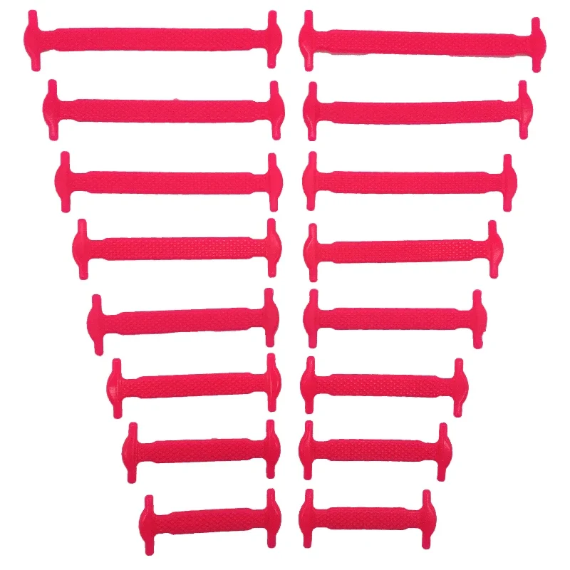 16pcs/lot Silicone Shoelaces No Tie Shoelaces 12 colors Elastic Lace Shoelace Creative Lazy Silicone Laces Rubber Lace