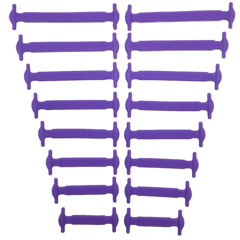 16pcs/lot Silicone Shoelaces No Tie Shoelaces 12 colors Elastic Lace Shoelace Creative Lazy Silicone Laces Rubber Lace