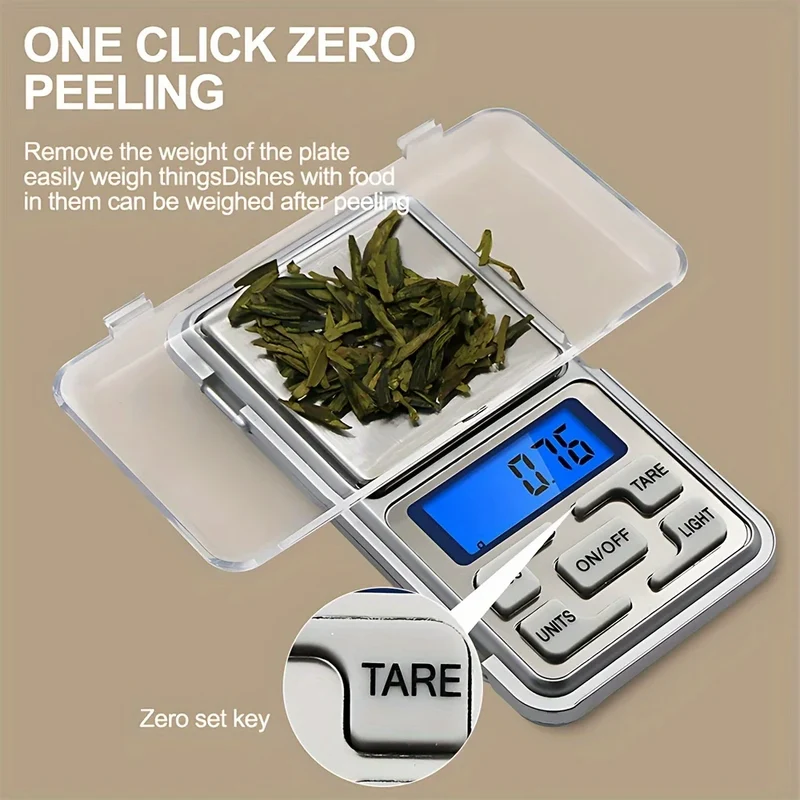 High Precision 500g/0.01g Mini Pocket Scale, Accurate Digital Jewelry Scale with LCD Display, Compact Portable for Easy Carry