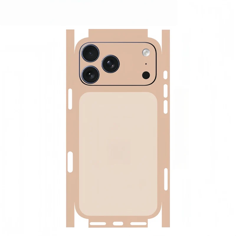 Plain Color Decal Skin for iPhone 17 16 15 14 13 Pro Max Back Cover Wrap Rear Screen Protector Anti-scratch Durable Stickerl