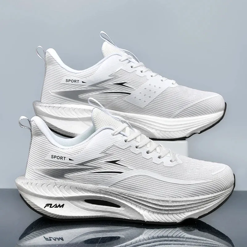 Marathon Men Sports Running Shoes Carbon Board Air Cushion Breathable Lightweight Women's Comfortable Athletic Nonskid Sneakers