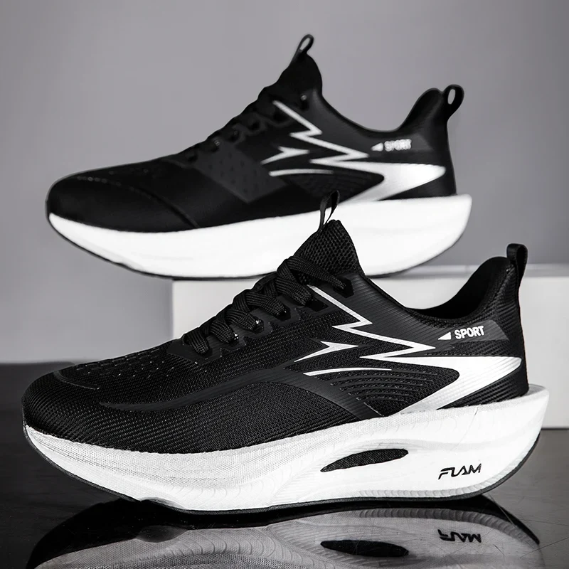 Marathon Men Sports Running Shoes Carbon Board Air Cushion Breathable Lightweight Women's Comfortable Athletic Nonskid Sneakers