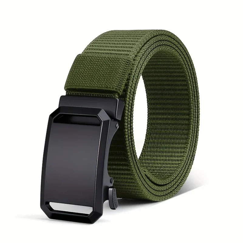New Automatic Buckle Belt, Canvas Tactical Workwear Casual Outdoor Military Training Pants Belt For Men