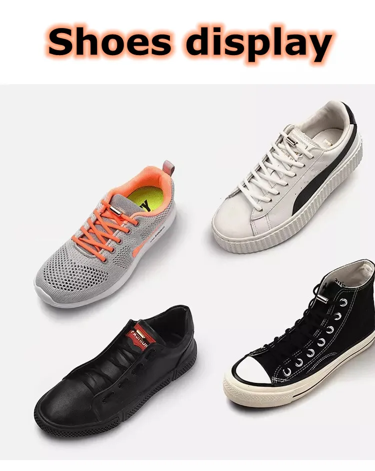Semicircle No Tie Shoelaces Elastic Shoe laces Sneakers shoelace Metal Lock Lazy Laces for Kids and Adult One size fits all shoe