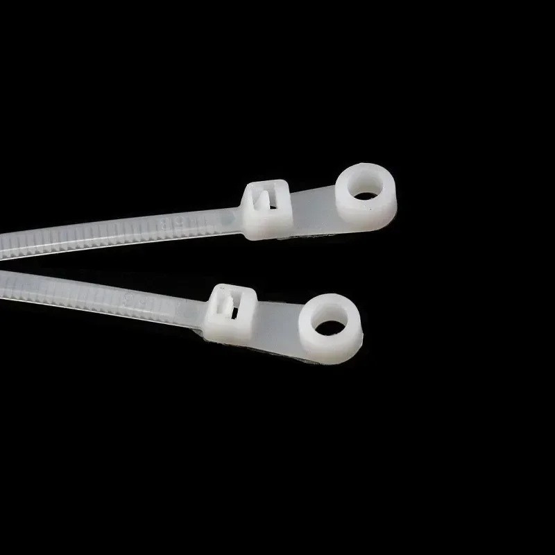 500/100PCS Screw Hole Cable Ties Reusable Fixed Nylon Cable Ties Self-locking Cord Ties Straps Fastening Loop Office Organizer