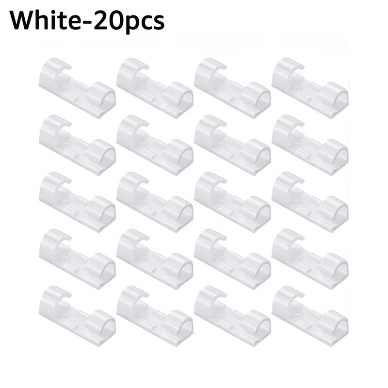 5/20Pcs Cable Management Clip Cable Protector Winder Self-Adhesive Desktop Tidy Management Clips For Mouse Headset Wire Storage