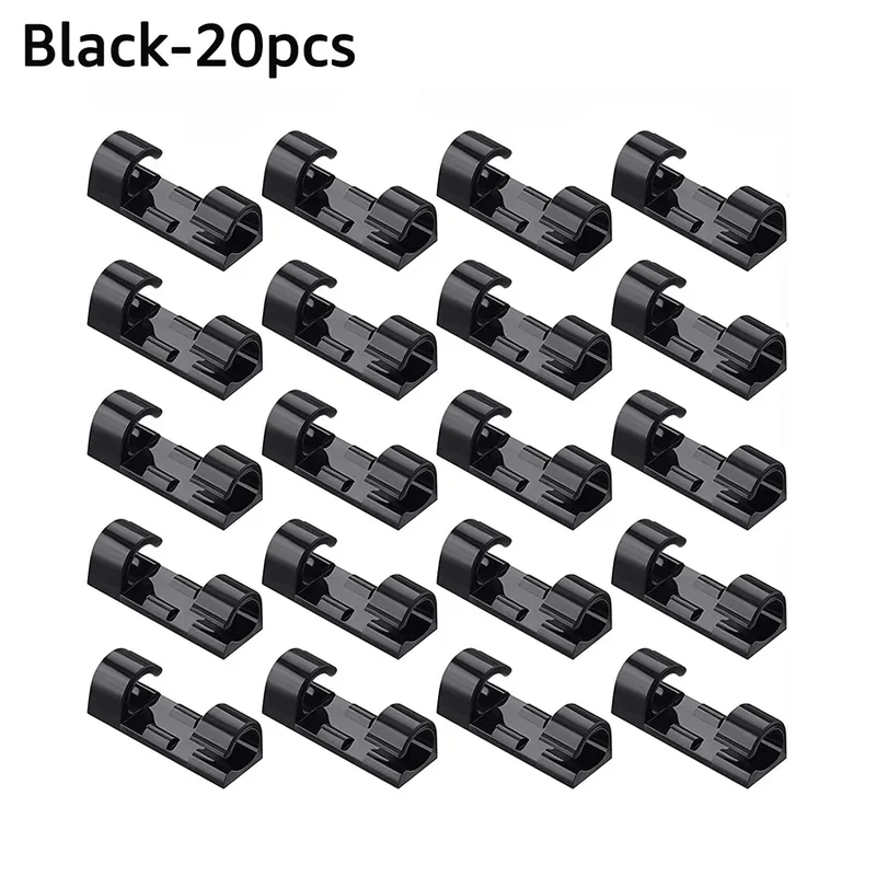 5/20Pcs Cable Management Clip Cable Protector Winder Self-Adhesive Desktop Tidy Management Clips For Mouse Headset Wire Storage