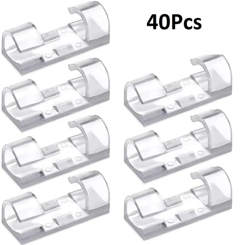 5/20Pcs Cable Management Clip Cable Protector Winder Self-Adhesive Desktop Tidy Management Clips For Mouse Headset Wire Storage
