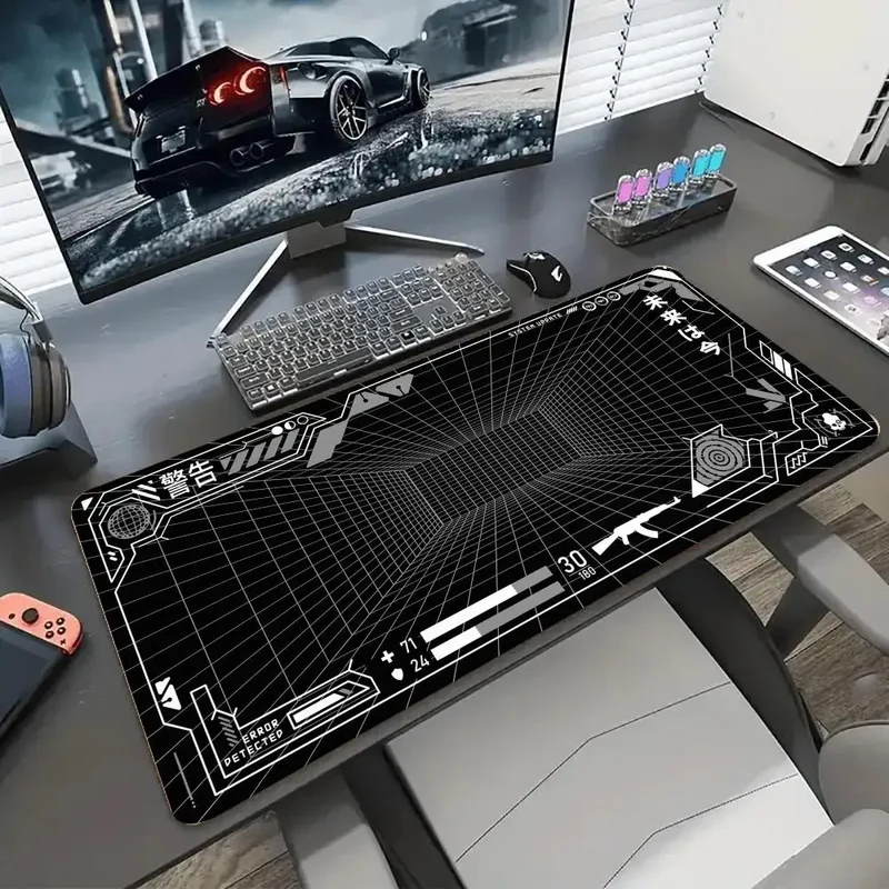 Perspective Grid Desk Mat Gaming Mat Pad on The Table Office Gamer Accessorie Keyboard Mat White Mouse Pad Mouse Carpet playmat