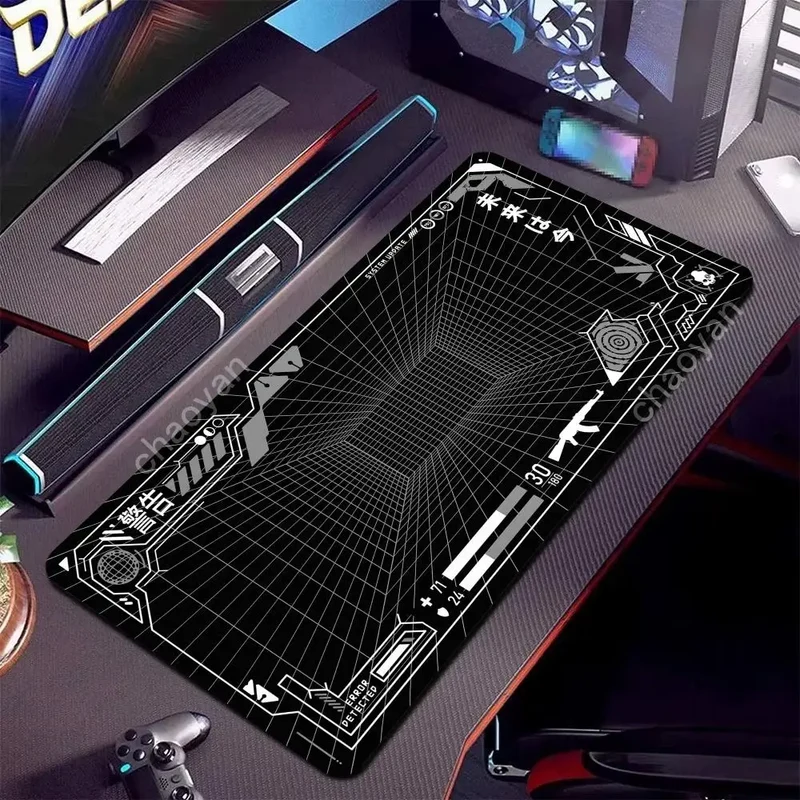Perspective Grid Desk Mat Gaming Mat Pad on The Table Office Gamer Accessorie Keyboard Mat White Mouse Pad Mouse Carpet playmat