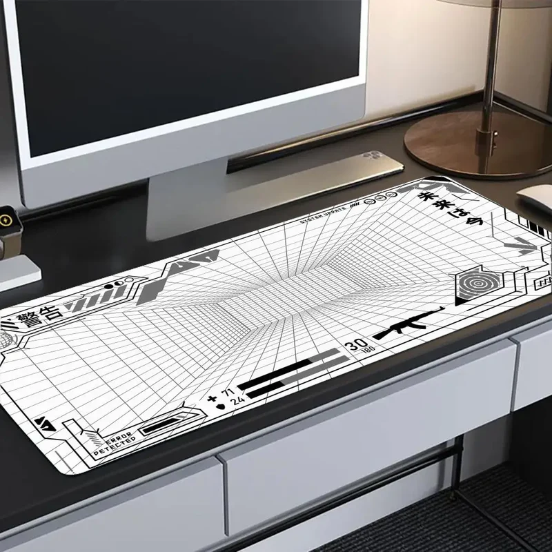 Perspective Grid Desk Mat Gaming Mat Pad on The Table Office Gamer Accessorie Keyboard Mat White Mouse Pad Mouse Carpet playmat