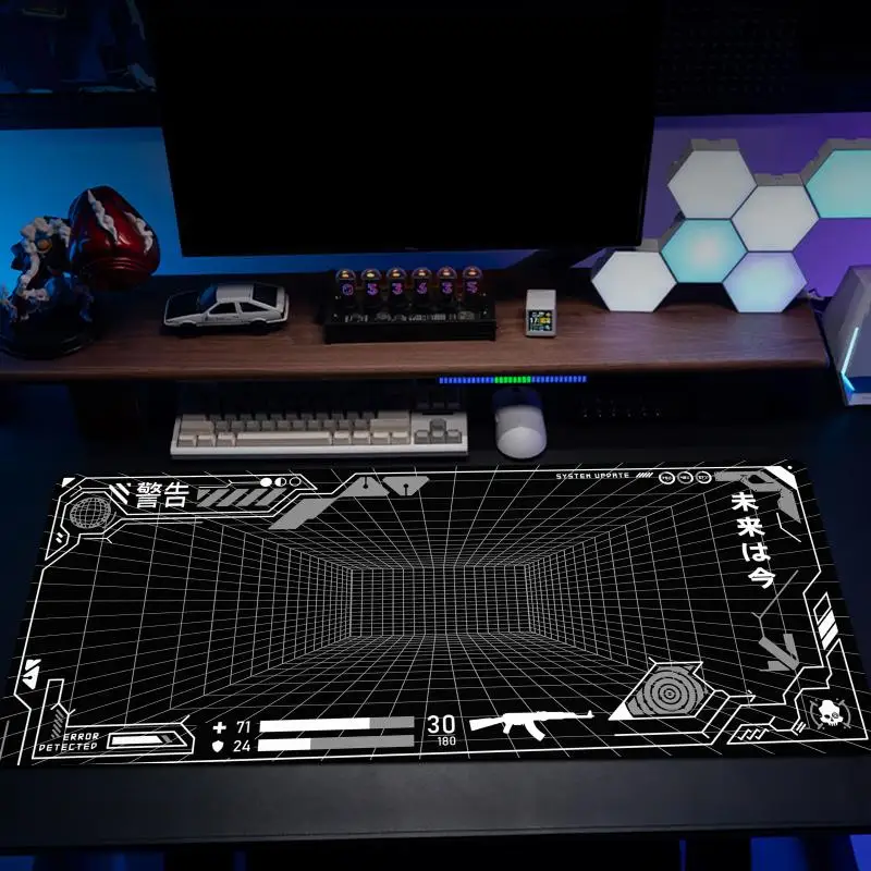 Perspective Grid Desk Mat Gaming Mat Pad on The Table Office Gamer Accessorie Keyboard Mat White Mouse Pad Mouse Carpet playmat