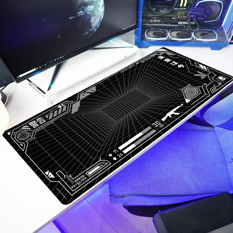 Perspective Grid Desk Mat Gaming Mat Pad on The Table Office Gamer Accessorie Keyboard Mat White Mouse Pad Mouse Carpet playmat