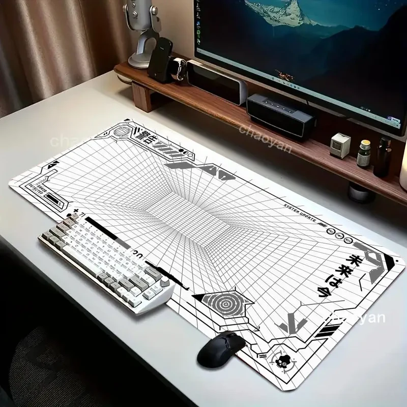 Perspective Grid Desk Mat Gaming Mat Pad on The Table Office Gamer Accessorie Keyboard Mat White Mouse Pad Mouse Carpet playmat