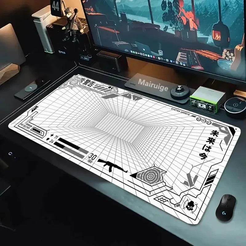 Perspective Grid Desk Mat Gaming Mat Pad on The Table Office Gamer Accessorie Keyboard Mat White Mouse Pad Mouse Carpet playmat