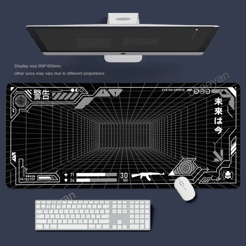Perspective Grid Desk Mat Gaming Mat Pad on The Table Office Gamer Accessorie Keyboard Mat White Mouse Pad Mouse Carpet playmat