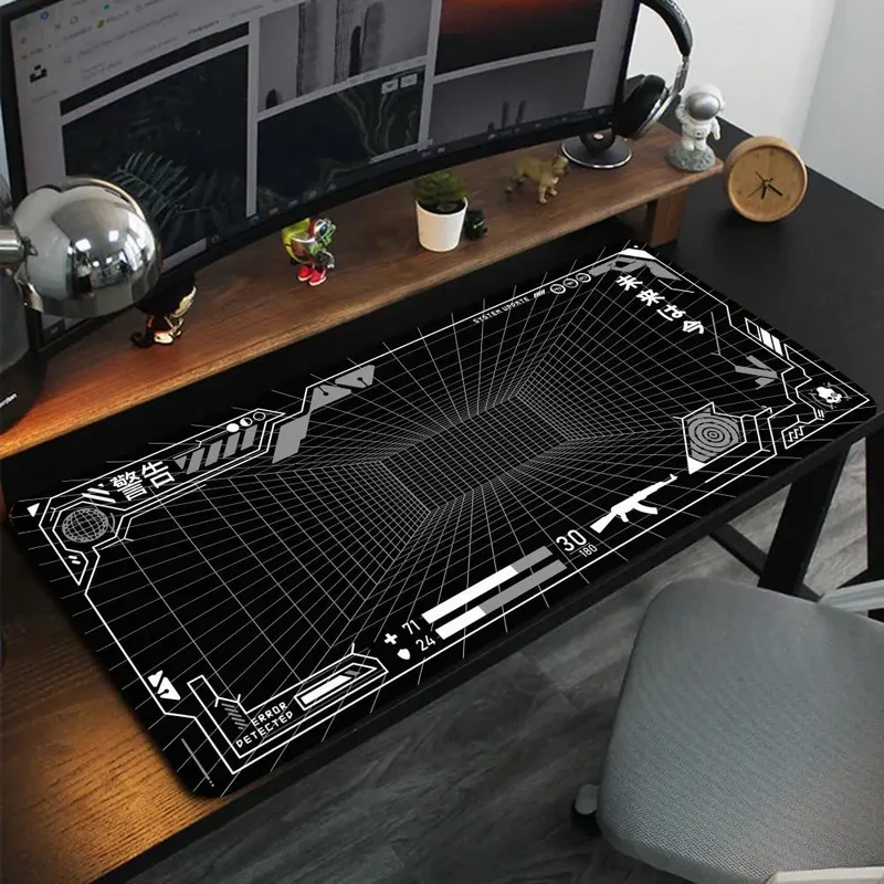 Perspective Grid Desk Mat Gaming Mat Pad on The Table Office Gamer Accessorie Keyboard Mat White Mouse Pad Mouse Carpet playmat