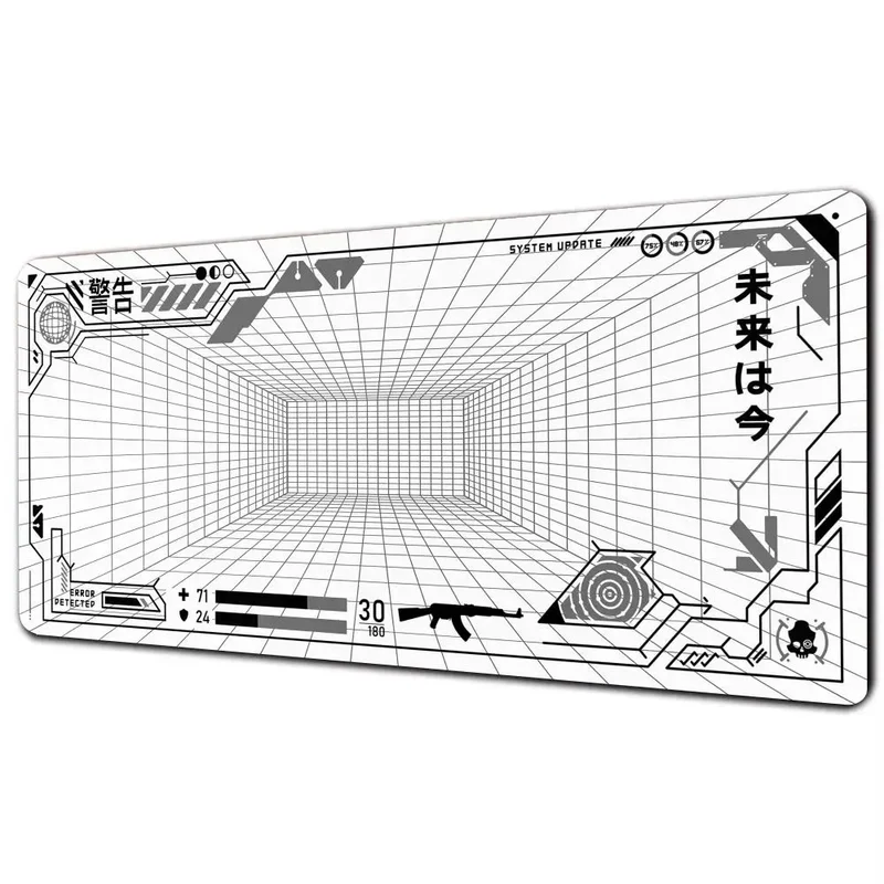 Perspective Grid Desk Mat Gaming Mat Pad on The Table Office Gamer Accessorie Keyboard Mat White Mouse Pad Mouse Carpet playmat