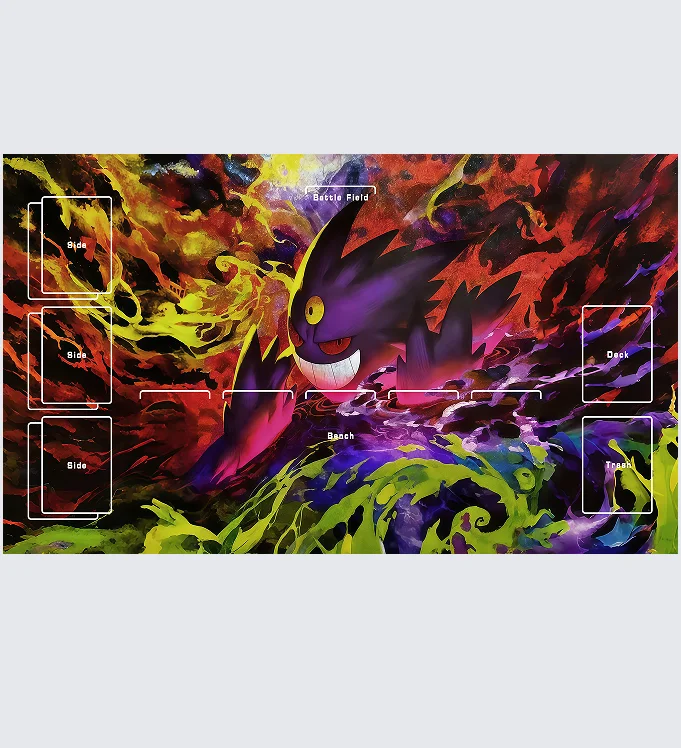 Diy Pokemon Playmat - Self Made New Gengar Dragonite Squirtle Charmander Bulbasaur Battle Card Mat Rubber Anti-slip Mouse Pad