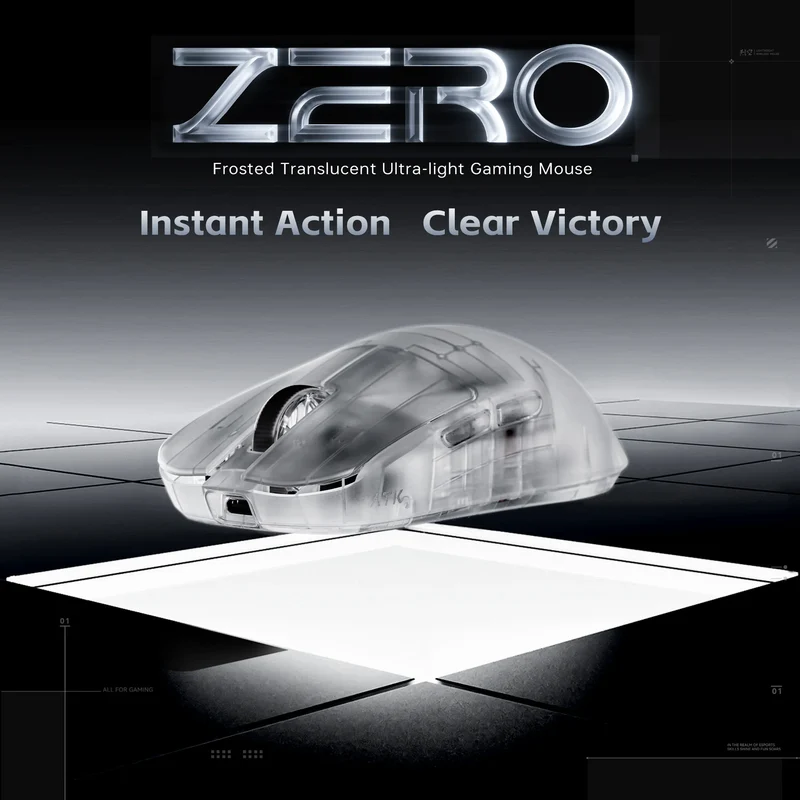 ATK Blazing Sky ZERO Ultralight Wireless Gaming Mouse Dual 8K PAW3950Ultra Transducer Wireless Mouse Ergonomic Mouse Foggy Mice