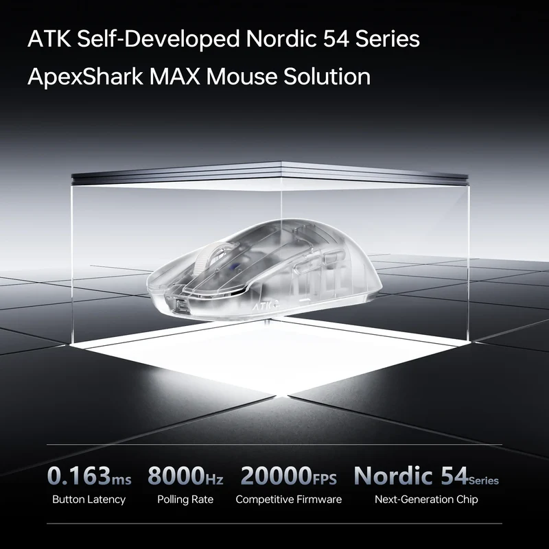 ATK Blazing Sky ZERO Ultralight Wireless Gaming Mouse Dual 8K PAW3950Ultra Transducer Wireless Mouse Ergonomic Mouse Foggy Mice