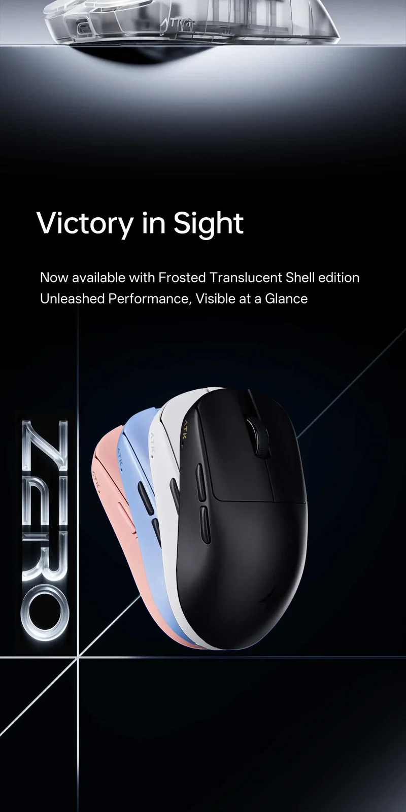 ATK Blazing Sky ZERO Ultralight Wireless Gaming Mouse Dual 8K PAW3950Ultra Transducer Wireless Mouse Ergonomic Mouse Foggy Mice