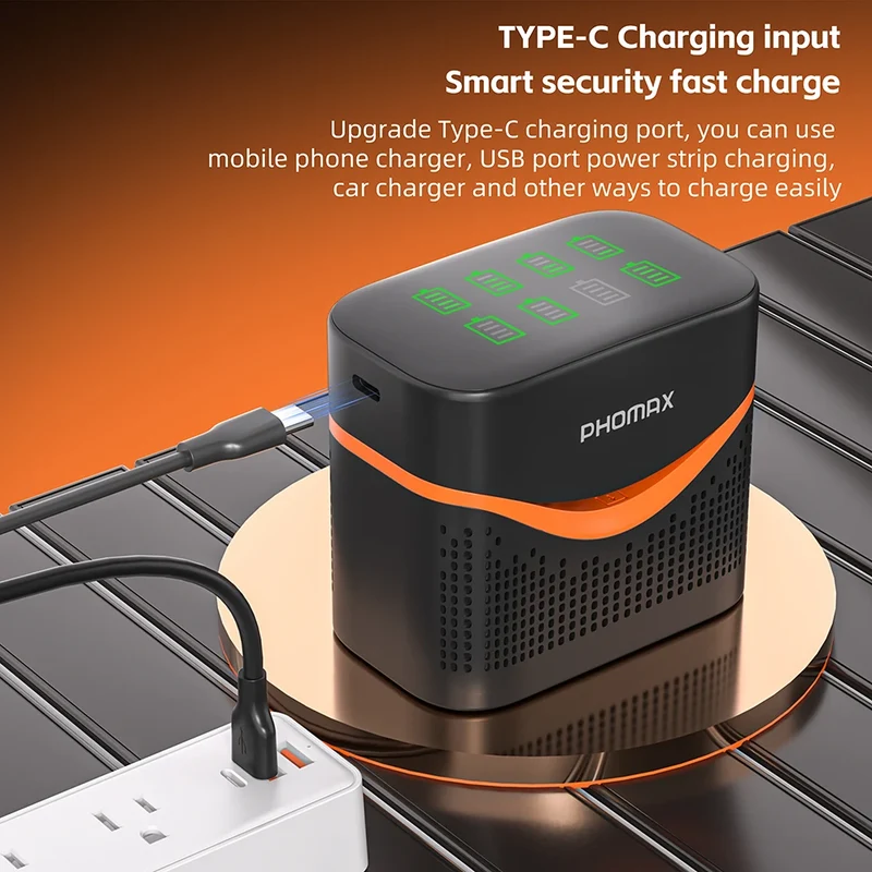 PHOMAX New Fast Charger&Rechargeable Battery,1.5V AA 4200mWh & AAA 1110mWh Lithium Battery For Remote Control Mouse SmartDoor