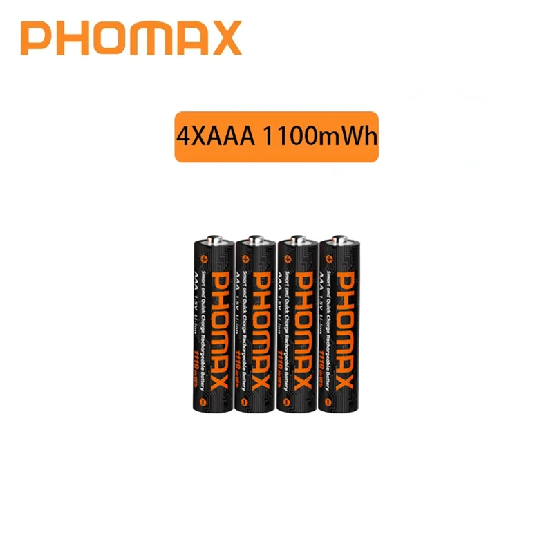 PHOMAX New Fast Charger&Rechargeable Battery,1.5V AA 4200mWh & AAA 1110mWh Lithium Battery For Remote Control Mouse SmartDoor