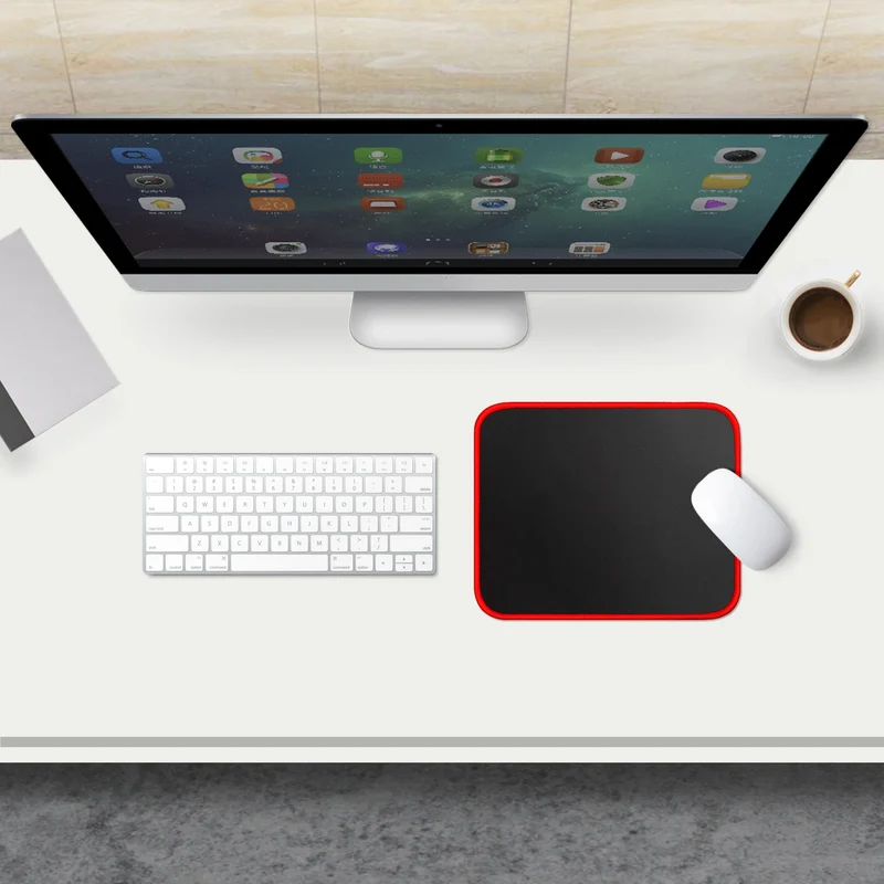 Mouse Pad with Stitched Edge Gaming Mousepad Small Non-Slip Rubber Base Washable Portable for Office Home Computer Laptop
