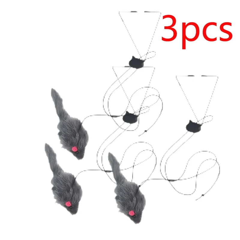 2 PCS Adjustable Hanging Cat Toy Interactive Mouse Toys Hanging Door Retractable Plaything Funny Kitten Scratch Rope Mouse Toy