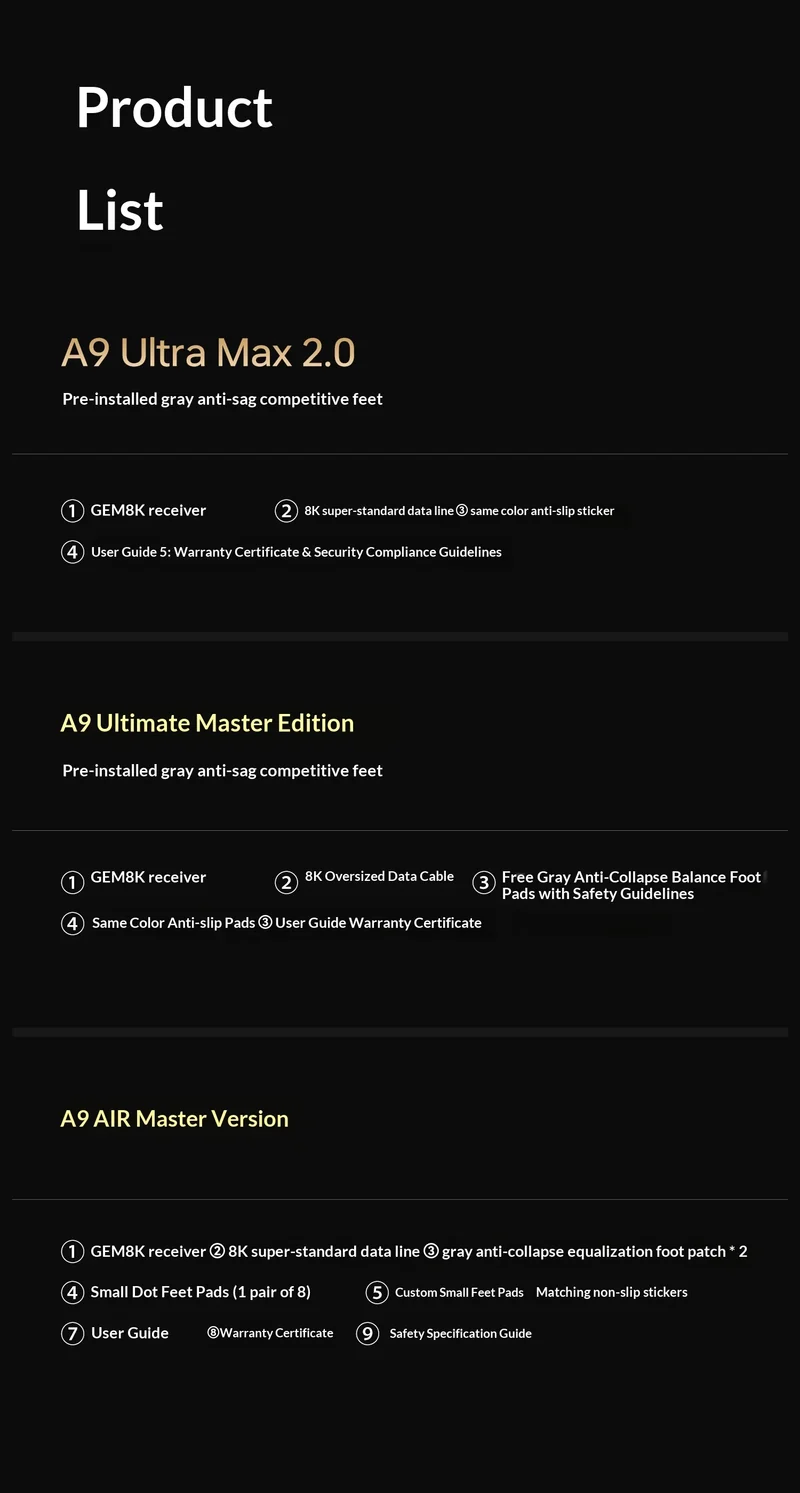 ATK DragonFly A9 Air Ultimate Wireless Gaming Mouse PAW3950 Ultra 42000DPI 750IPS 8KHz RGB Ergonomic For Windows MacOs PC Gifts