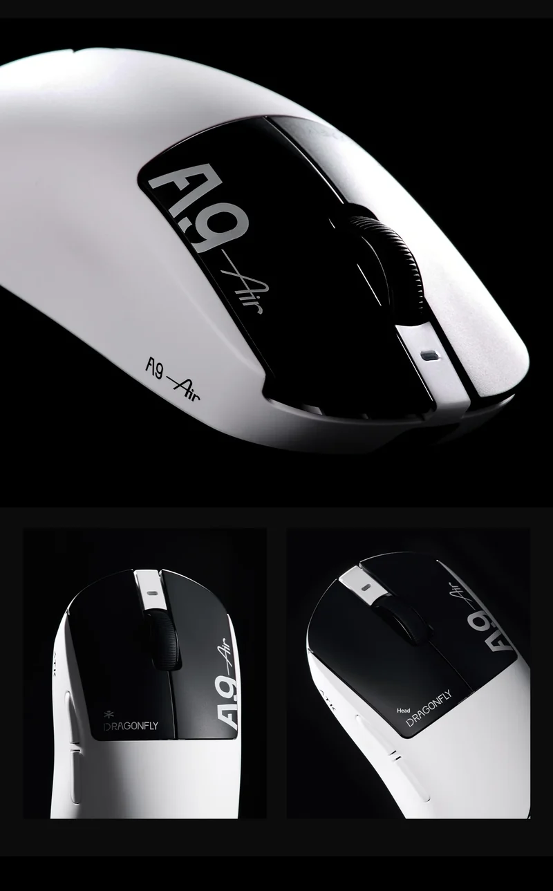 ATK DragonFly A9 Air Ultimate Wireless Gaming Mouse PAW3950 Ultra 42000DPI 750IPS 8KHz RGB Ergonomic For Windows MacOs PC Gifts