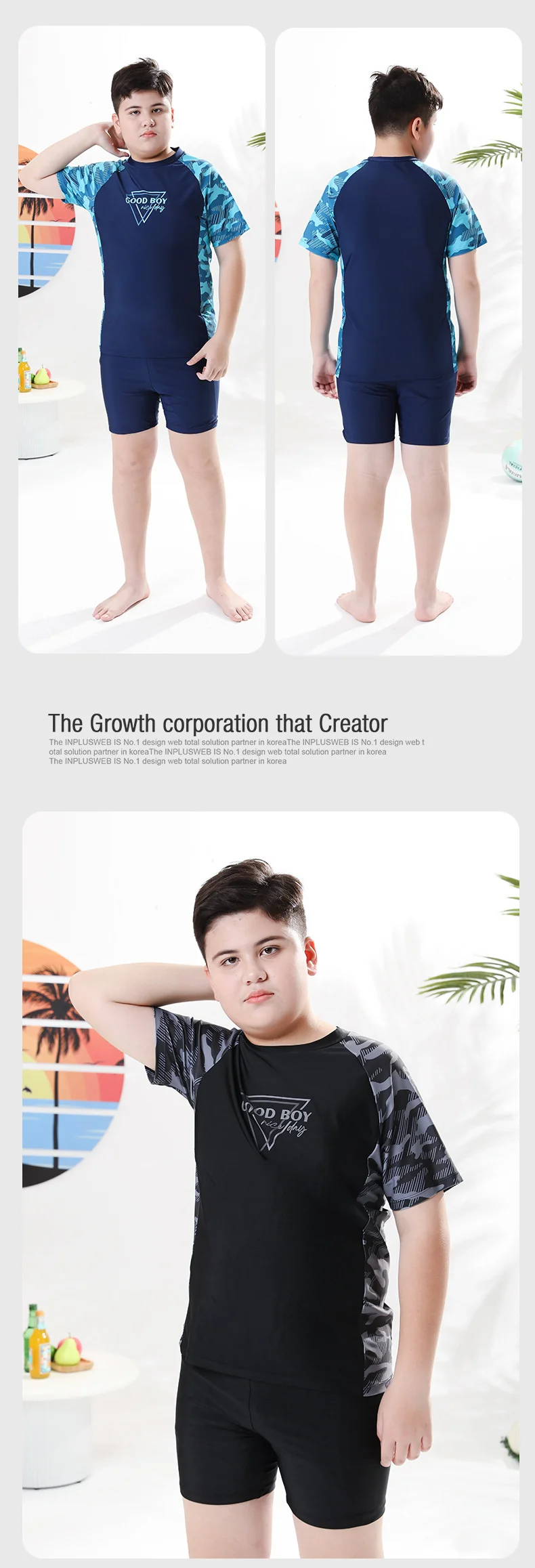 Children's Swimwear Boys' Big Children Split 2025 New Fat Children's Big Children's Hot Spring Swimming Trunks Youth Swimming suit